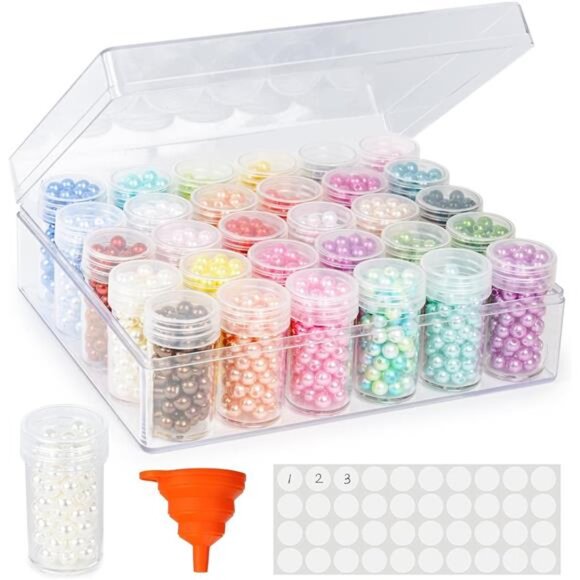Embroidery Diamond Storage Box, 30PCS Big Clear Plastic Bead Containers - Picture 1 of 7